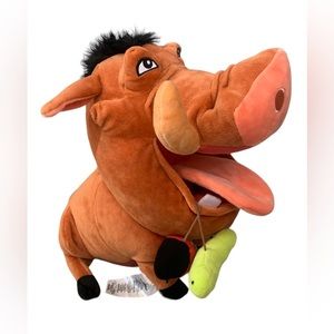 Disney Store Exclusive 14" Pumba The Lion King Large Plush With Grub Bugs